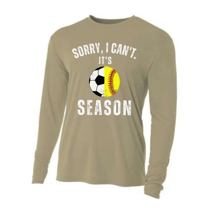 Sorry I CanT ItS Soccer And Softball Season Mom Of Both Cooling Performance Long Sleeve Crew