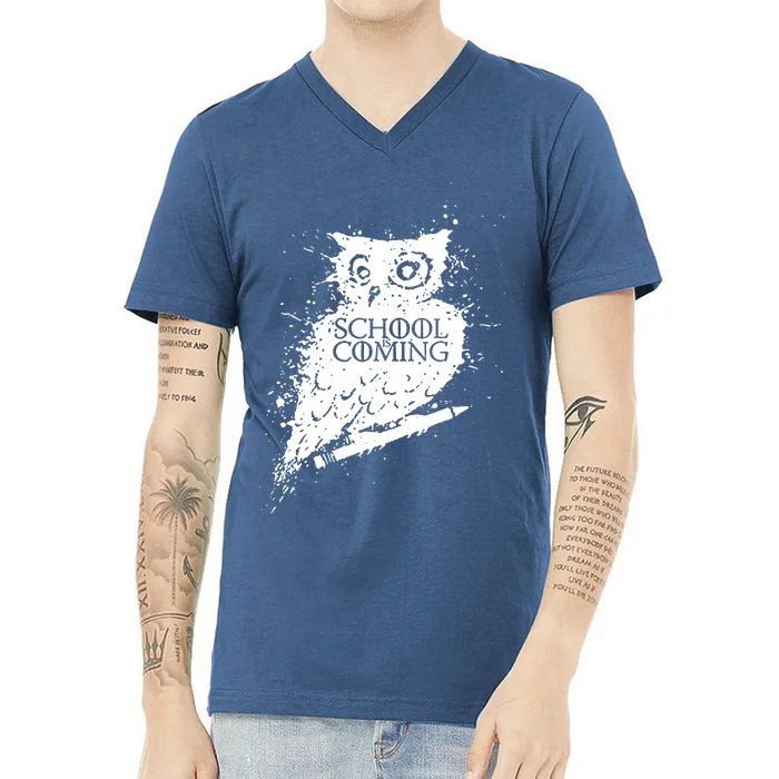 School Is Coming Owl V-Neck T-Shirt