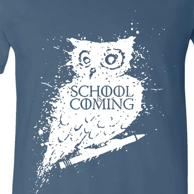 School Is Coming Owl V-Neck T-Shirt