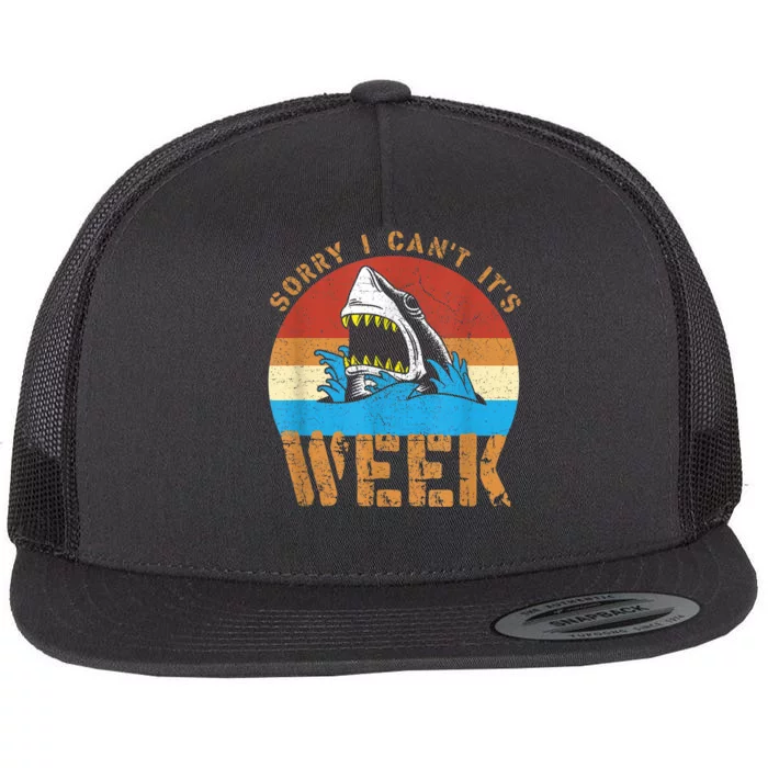 Sorry I Can't It's Week Funny Shark Gifts Flat Bill Trucker Hat