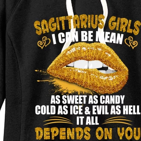 Sagittarius I Can Be Mean Saying Birthday Zodiac Gift Women's Fleece Hoodie