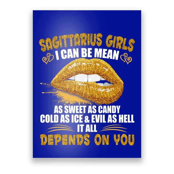 Sagittarius I Can Be Mean Saying Birthday Zodiac Gift Poster