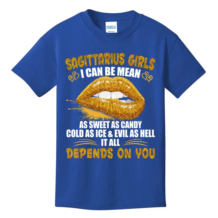 Sagittarius I Can Be Mean Saying Birthday Zodiac Gift Kids T-Shirt