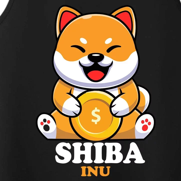 Shiba Inu Crypto Currency Cute Performance Tank