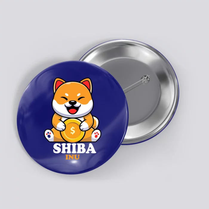 Shiba Inu Crypto Currency Cute Button