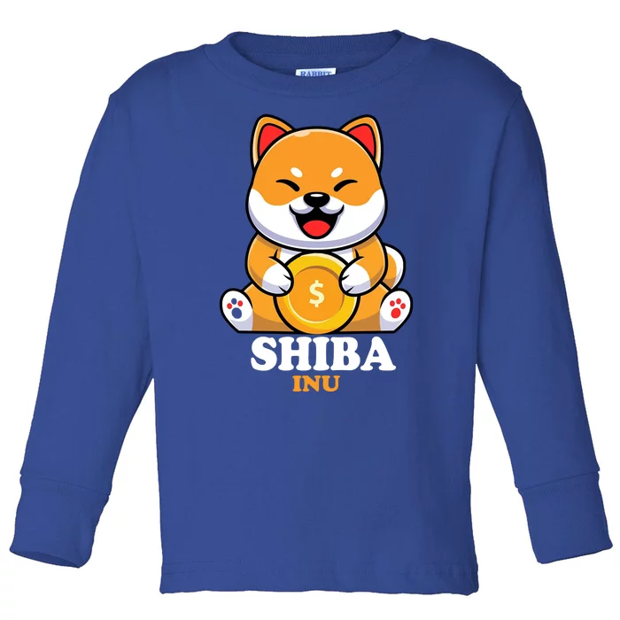 Shiba Inu Crypto Currency Cute Toddler Long Sleeve Shirt