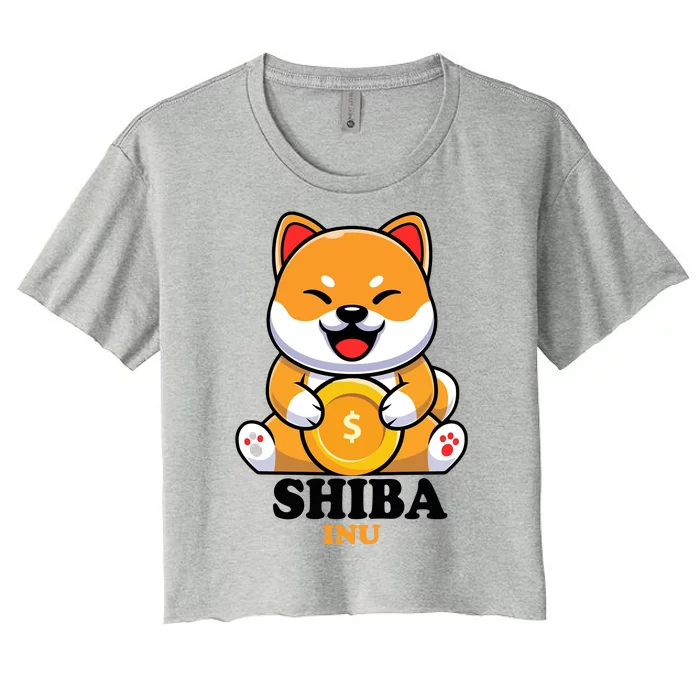 Shiba Inu Crypto Currency Cute Women's Crop Top Tee