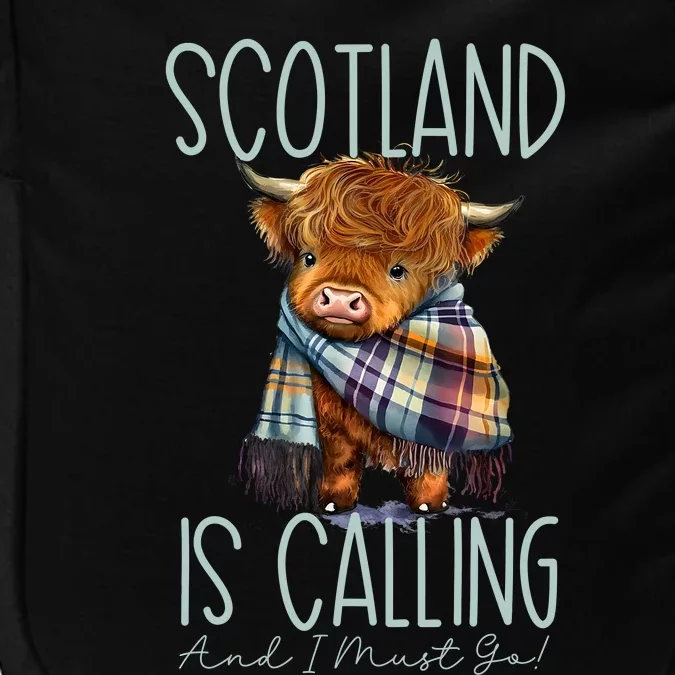 Scotland Is Calling And I Must Go Highland Cow Impact Tech Backpack