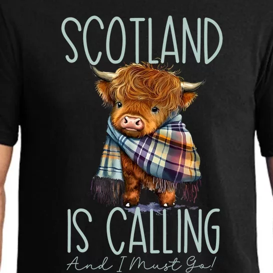 Scotland Is Calling And I Must Go Highland Cow Pajama Set