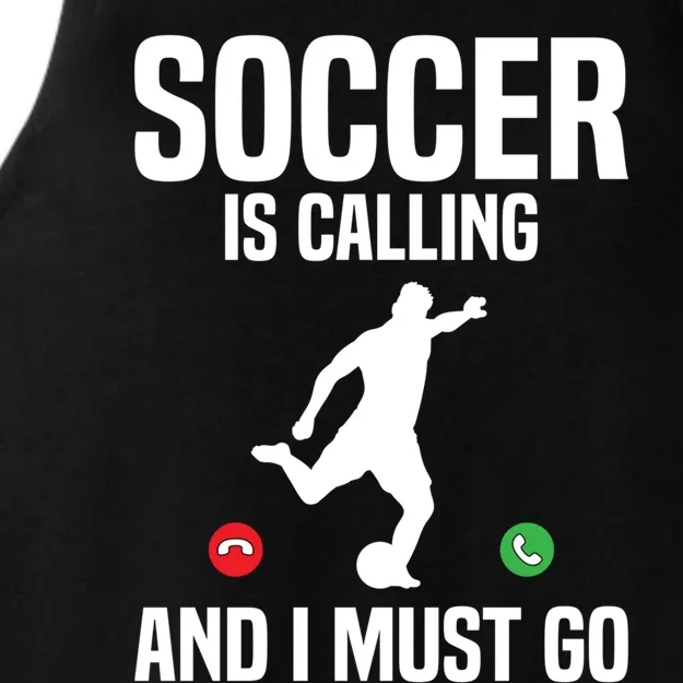 Soccer Is Calling And I Must Go Soccer Player Sports Gift Ladies Tri-Blend Wicking Tank