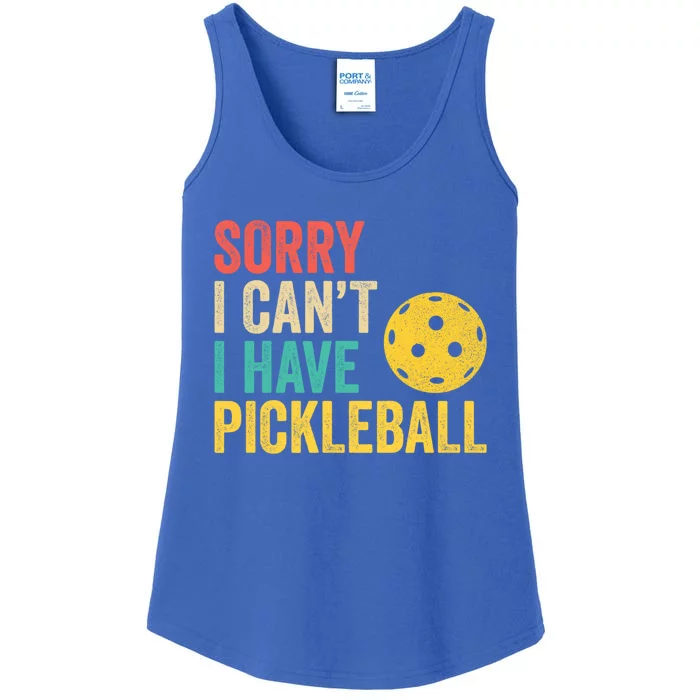 Sorry I CanT I Have Pickleball Funny Retro Gift Ladies Essential Tank