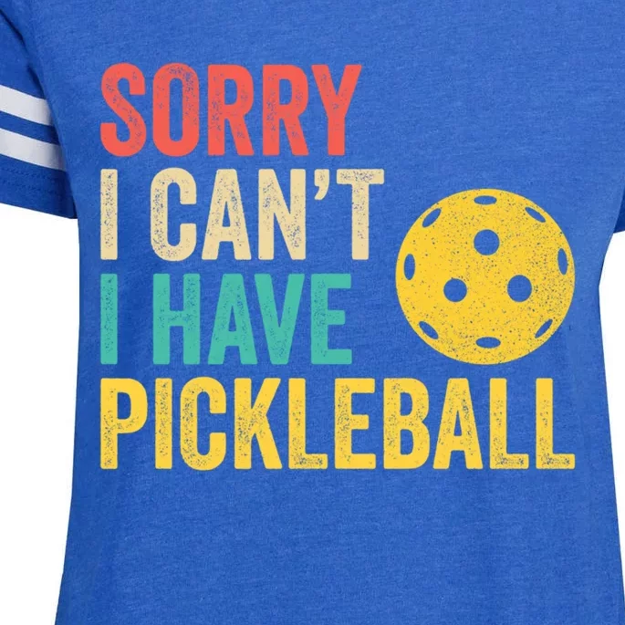 Sorry I CanT I Have Pickleball Funny Retro Gift Enza Ladies Jersey Football T-Shirt