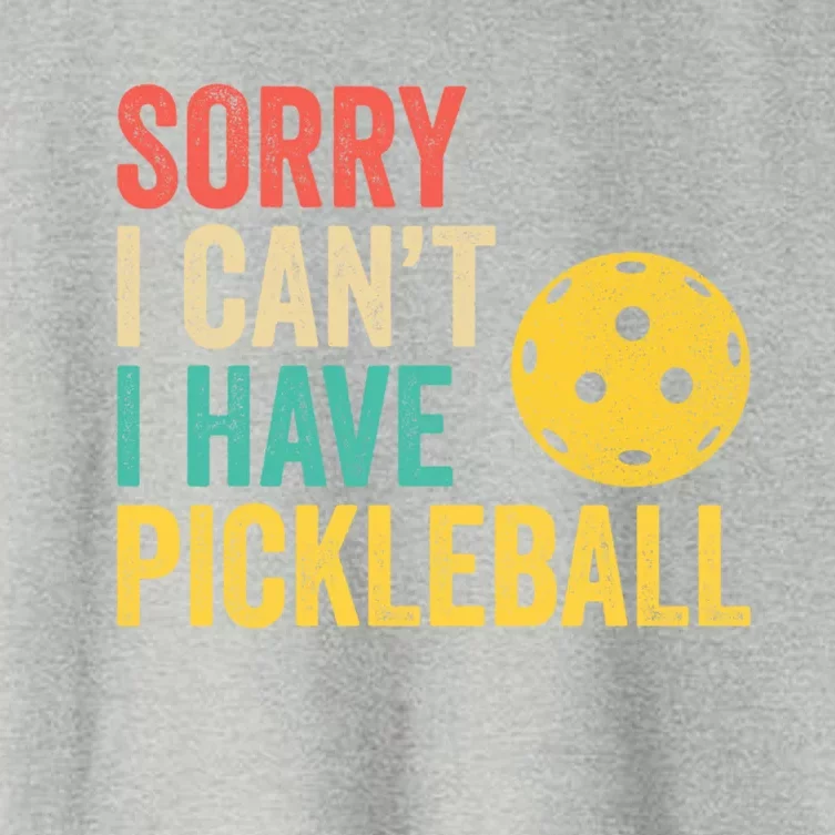 Sorry I CanT I Have Pickleball Funny Retro Gift Women's Crop Top Tee