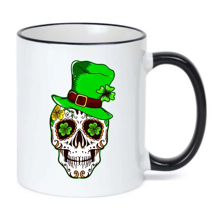 Sugar Irish Clover Skull St Patricks Day Black Color Changing Mug