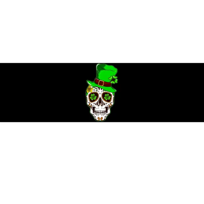 Sugar Irish Clover Skull St Patricks Day Bumper Sticker