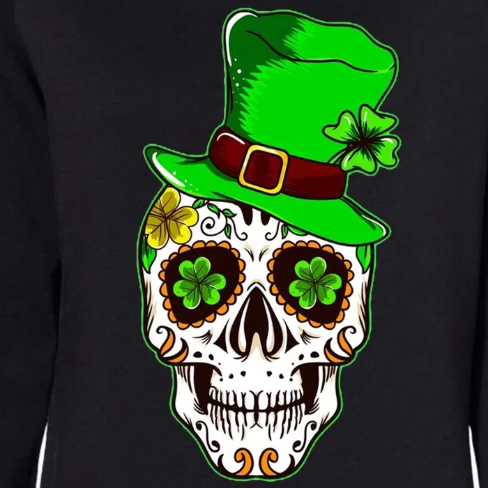 Sugar Irish Clover Skull St Patricks Day Womens California Wash Sweatshirt