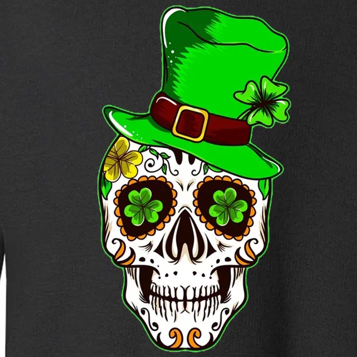 Sugar Irish Clover Skull St Patricks Day Toddler Sweatshirt