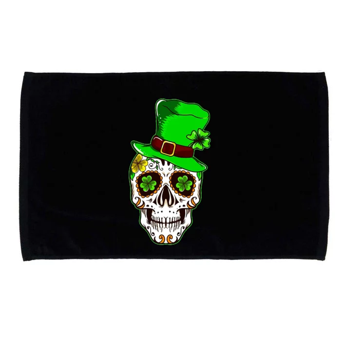 Sugar Irish Clover Skull St Patricks Day Microfiber Hand Towel