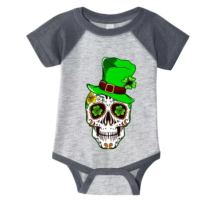 Sugar Irish Clover Skull St Patricks Day Infant Baby Jersey Bodysuit