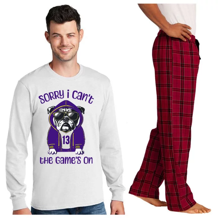 Sorry I CanT The GameS On Cute Bulldog Long Sleeve Pajama Set