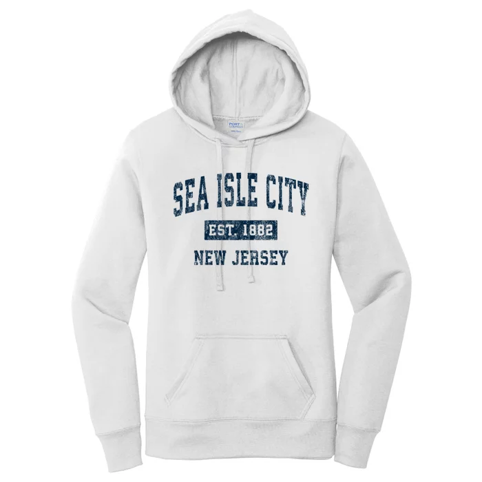 Sea Isle City New Jersey Nj Vintage Sports Women's Pullover Hoodie