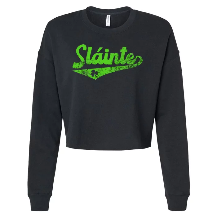 Slainte Irish Cheers Cropped Pullover Crew