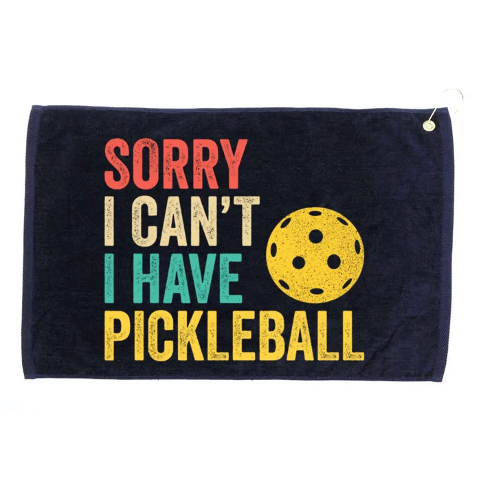 Sorry I CanT I Have Pickleball Funny Retro Gift Grommeted Golf Towel