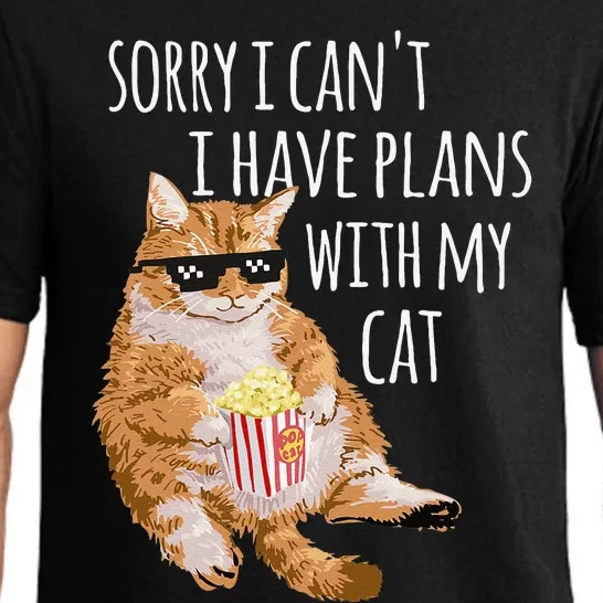 Sorry I Cant I Have Plans With My Cat Funny Cat Lover Gift Pajama Set