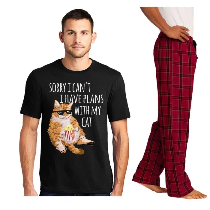 Sorry I Cant I Have Plans With My Cat Funny Cat Lover Gift Pajama Set