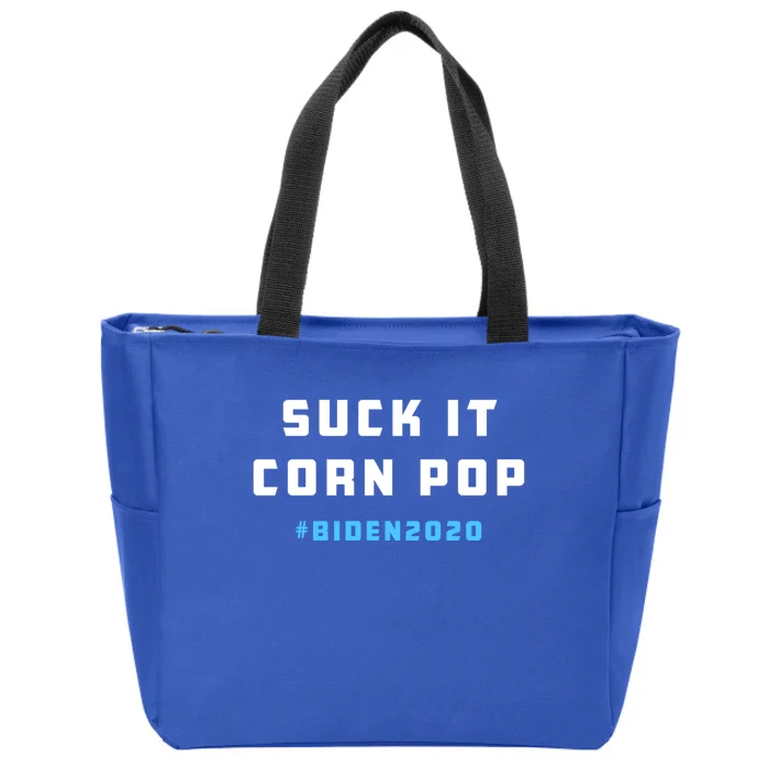 Suck It Corn Pop Joe Biden 2020 Funny Political Gift Zip Tote Bag