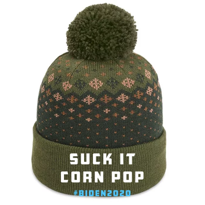 Suck It Corn Pop Joe Biden 2020 Funny Political Gift The Baniff Cuffed Pom Beanie