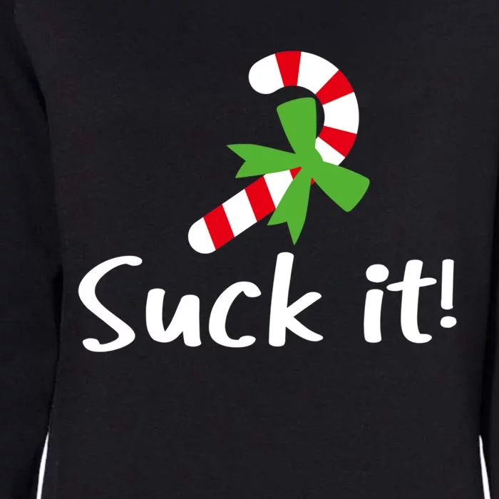 Suck It Candy Cane Christmas Great Gift Womens California Wash Sweatshirt