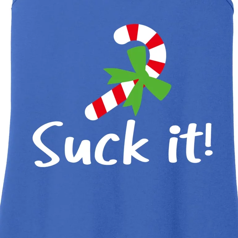 Suck It Candy Cane Christmas Great Gift Ladies Essential Tank