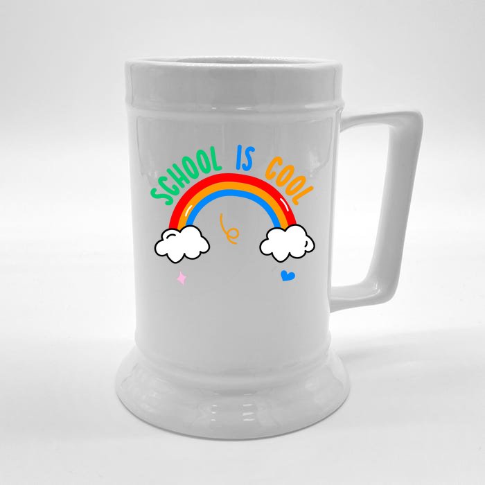 School Is Cool Rainbow Fun Retro Front & Back Beer Stein