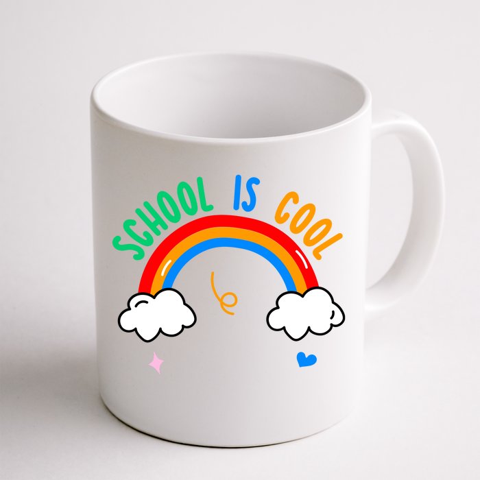 School Is Cool Rainbow Fun Retro Front & Back Coffee Mug