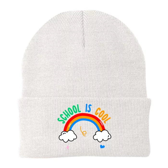 School Is Cool Rainbow Fun Retro Knit Cap Winter Beanie