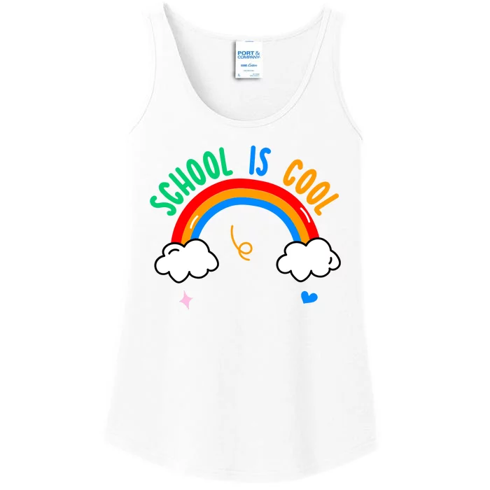 School Is Cool Rainbow Fun Retro Ladies Essential Tank