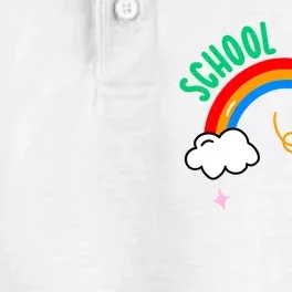 School Is Cool Rainbow Fun Retro Dry Zone Grid Performance Polo