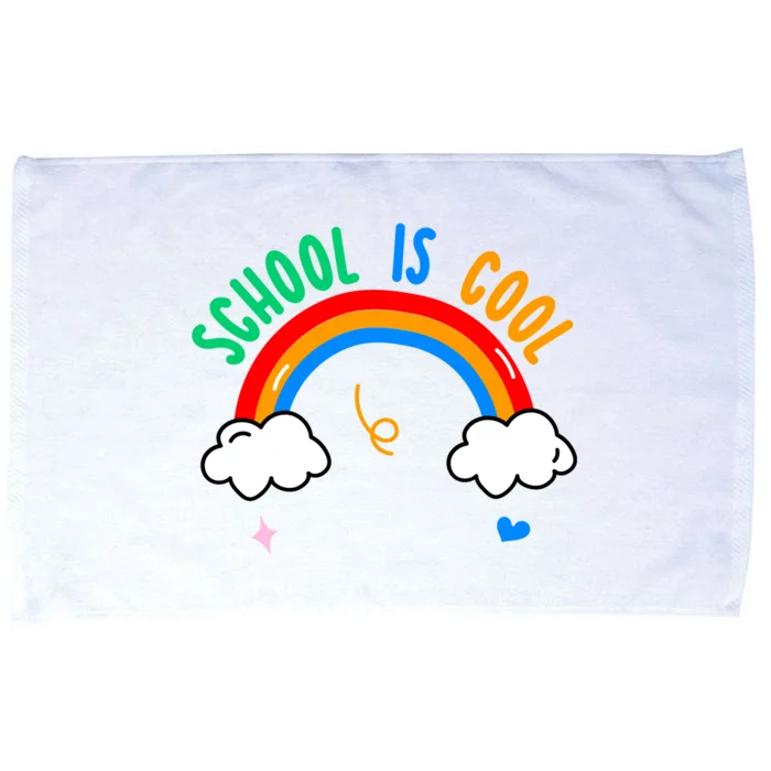 School Is Cool Rainbow Fun Retro Microfiber Hand Towel