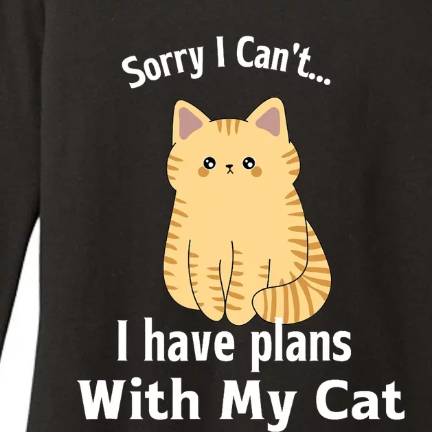 Sorry I Can't I Have Plans With My Cat Womens CVC Long Sleeve Shirt