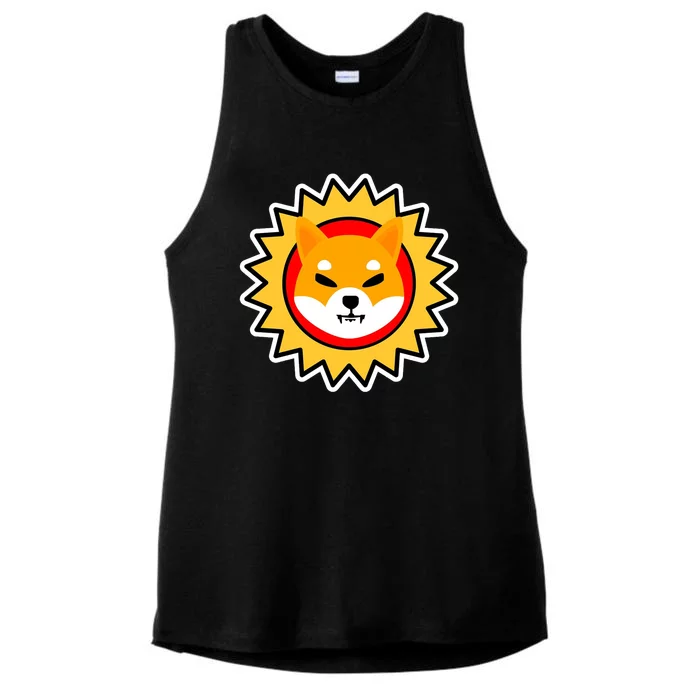 Shiba Inu Coin Star Logo Ladies Tri-Blend Wicking Tank