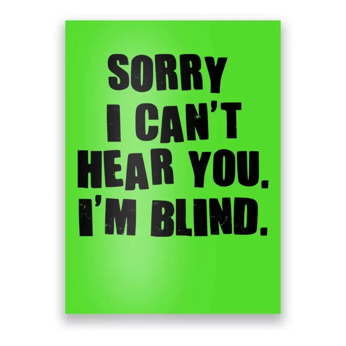 Sorry I Can' Hear You I'm Blind Poster