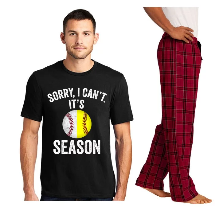 Sorry I Cant Its Season Baseball Life Softball Life Pajama Set