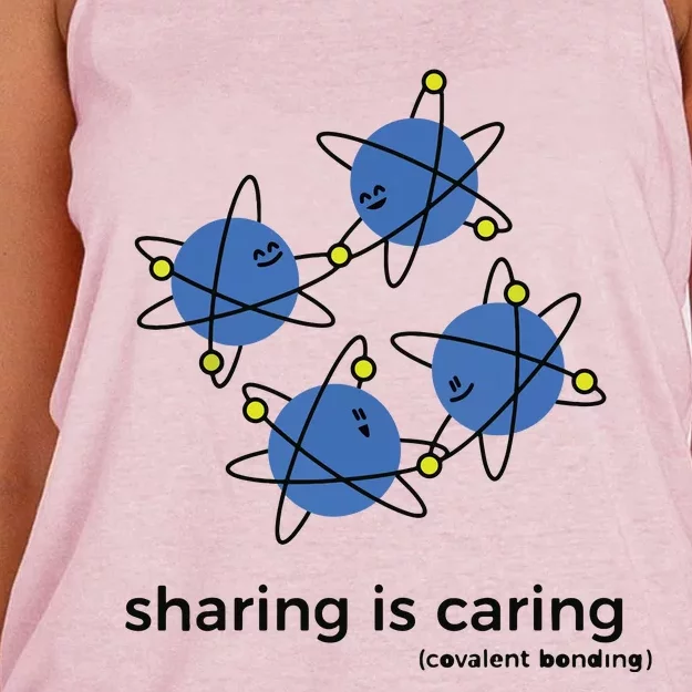 Sharing Is Caring Cute Chemistry Chemist Women's Knotted Racerback Tank