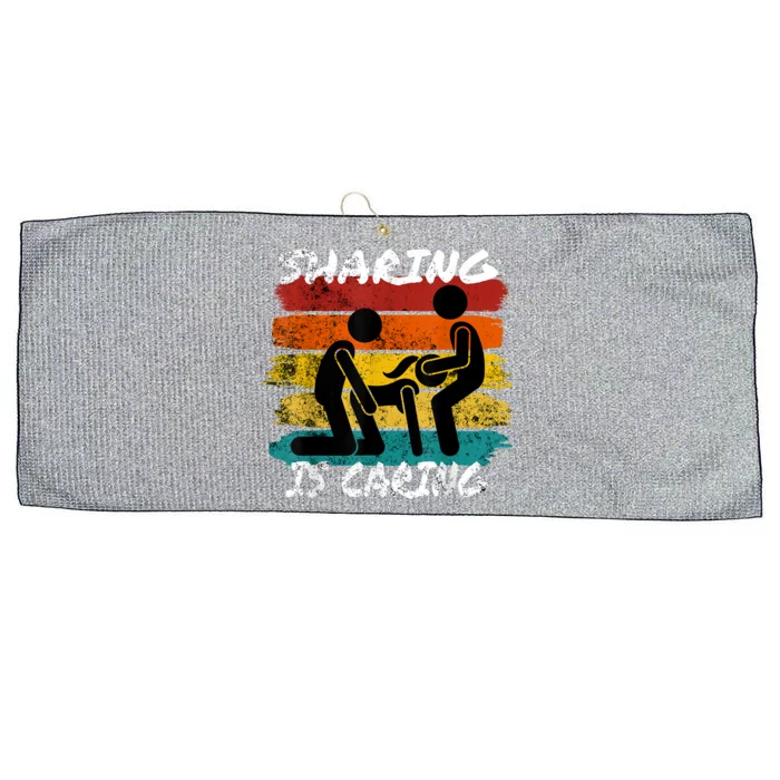 Sharing Is Caring Threesome Sex Polyamory Swingers Large Microfiber Waffle Golf Towel