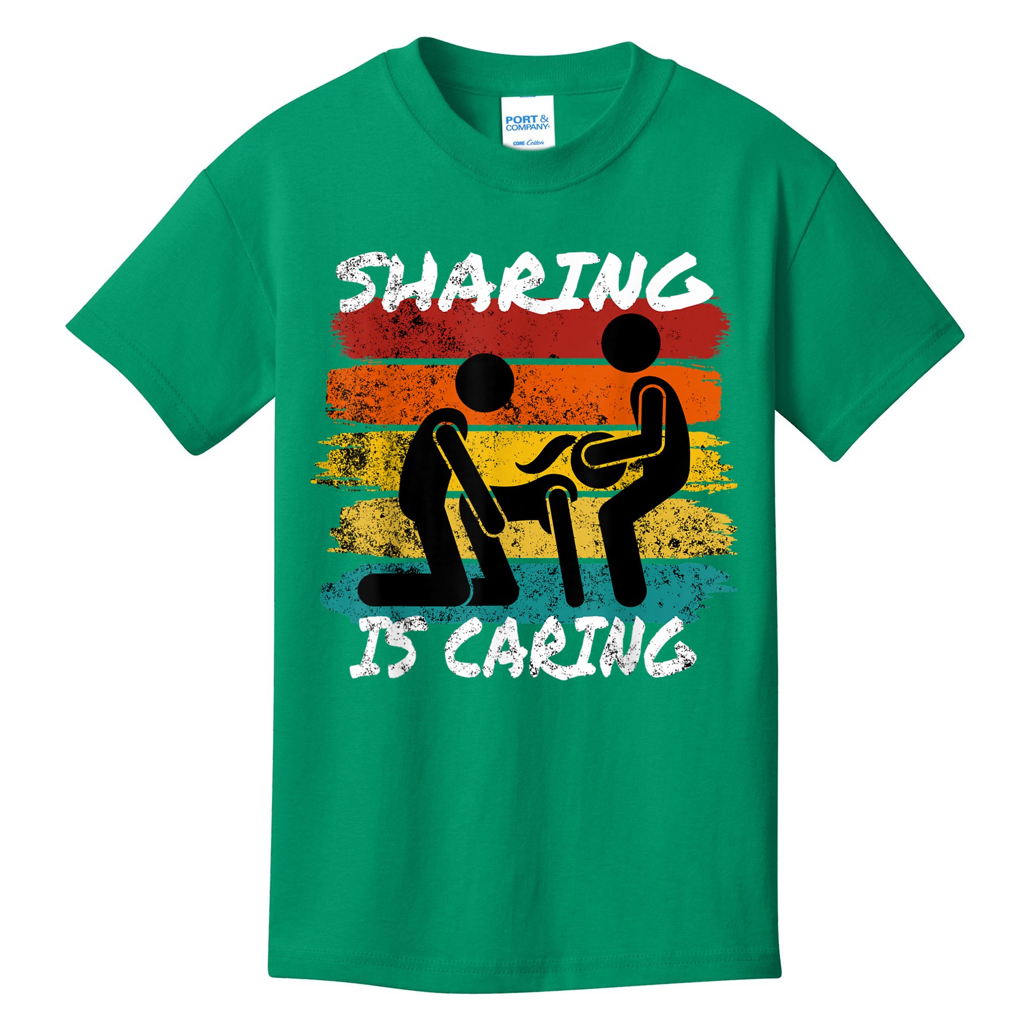 Sharing Is Caring Threesome Sex Polyamory Swingers Kids T-Shirt TeeShirtPalace image