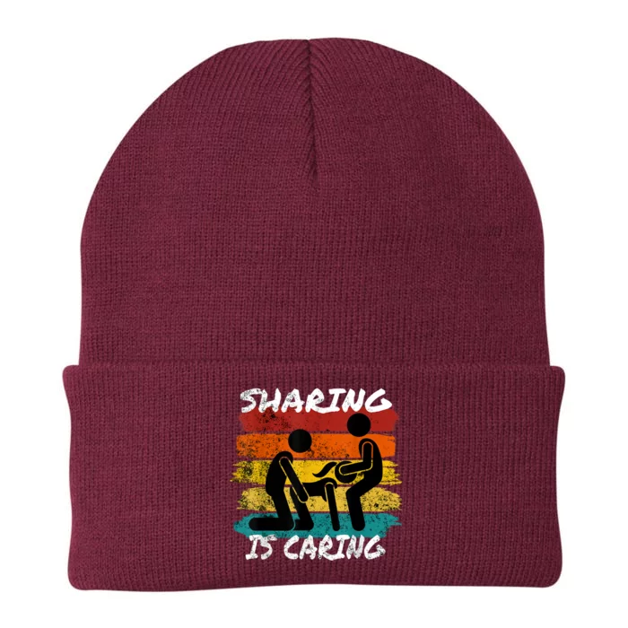 Sharing Is Caring Threesome Sex Polyamory Swingers Knit Cap Winter Beanie