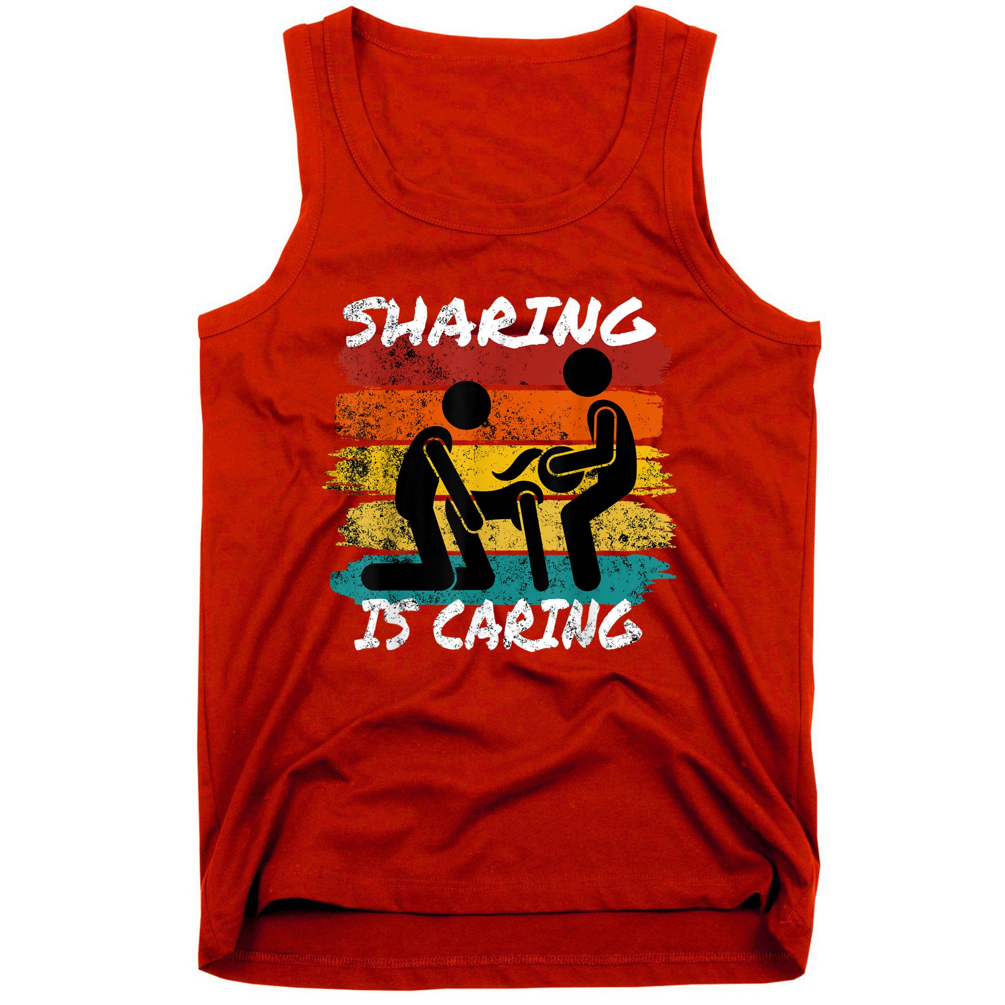 Sharing Is Caring Threesome Sex Polyamory Swingers Tank Top TeeShirtPalace image
