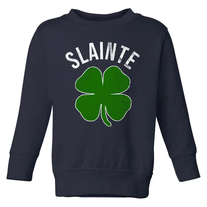 Slainte Irish Clover St Patrick's Day Toddler Sweatshirt