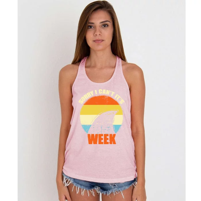 Sorry I CanT ItS Week Funny Shark Gift Great Gift Great Gift Women's Knotted Racerback Tank